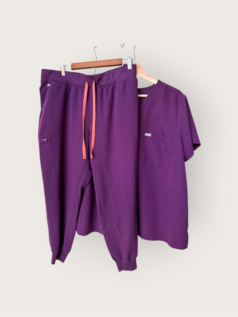 Figs SET Catarina Scrub Top and Zamora Jogger Bottoms 3XL Deep Purple